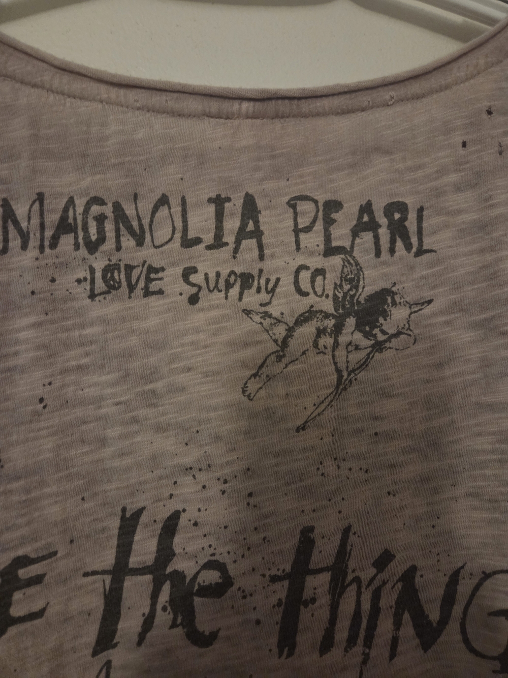 Magnolia Pearl Dusty Mauve Graphic Tee Dress with Cherub Print